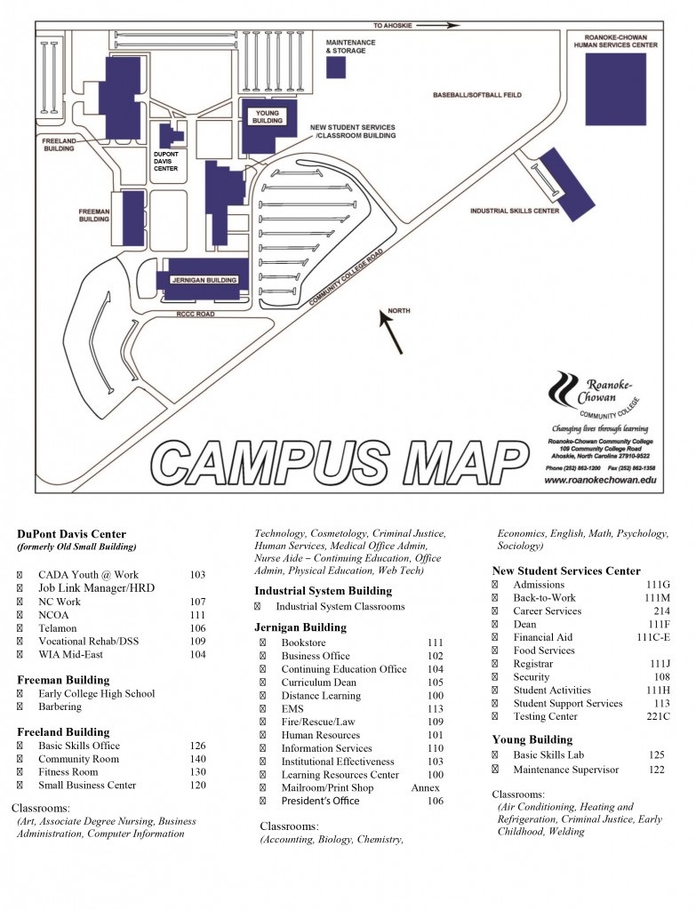 Campus Map Roanoke Chowan College